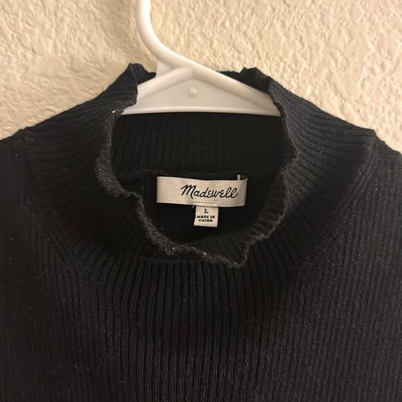 Madewell | Black Merino Wool-Silk Sweater Tank Size L - Picture 4 of 6